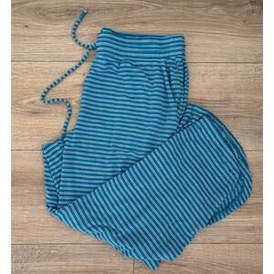 Soma Striped Blue & White Lounge Capris Small